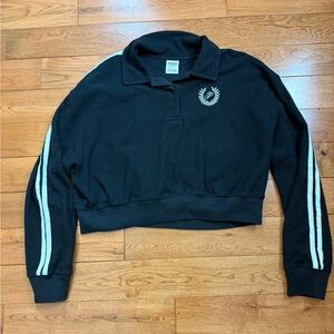 Victoria’s Secret PINK Reverse Fleece Cropped Polo Sweatshirt